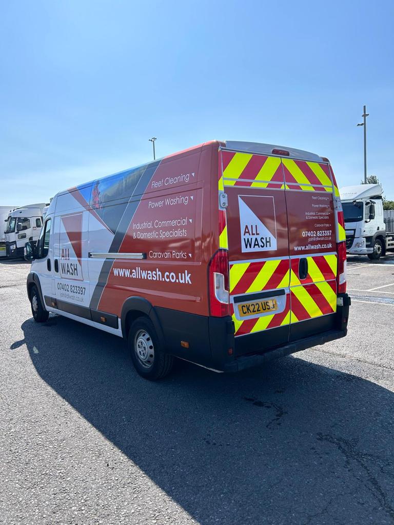 All Wash industrial cleaning vehicle, on-site cleaning fleet vehicles for a client