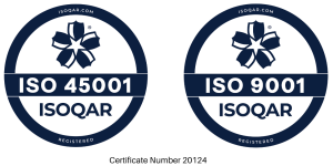 We have ISO 45001 and ISO 9001. UKAS Isoqar certificate 20124